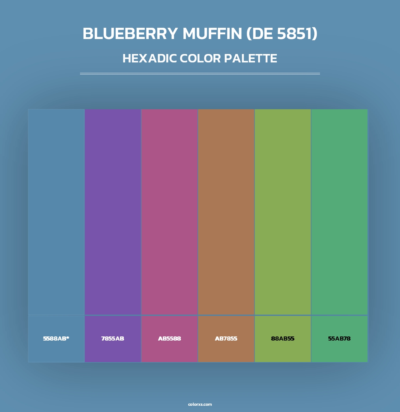 Blueberry Muffin (DE 5851) - Hexadic Color Palette