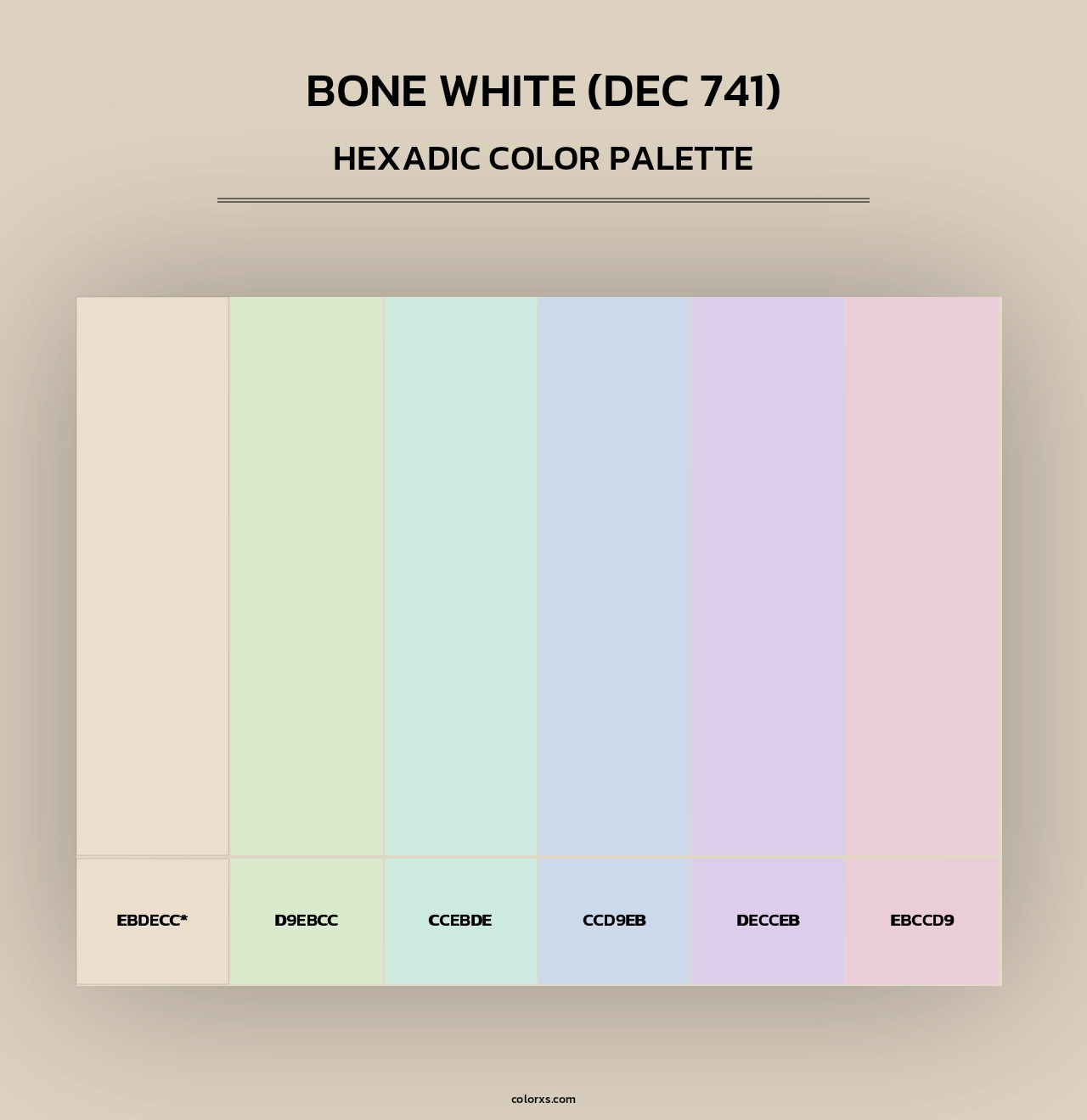 Bone White (DEC 741) - Hexadic Color Palette