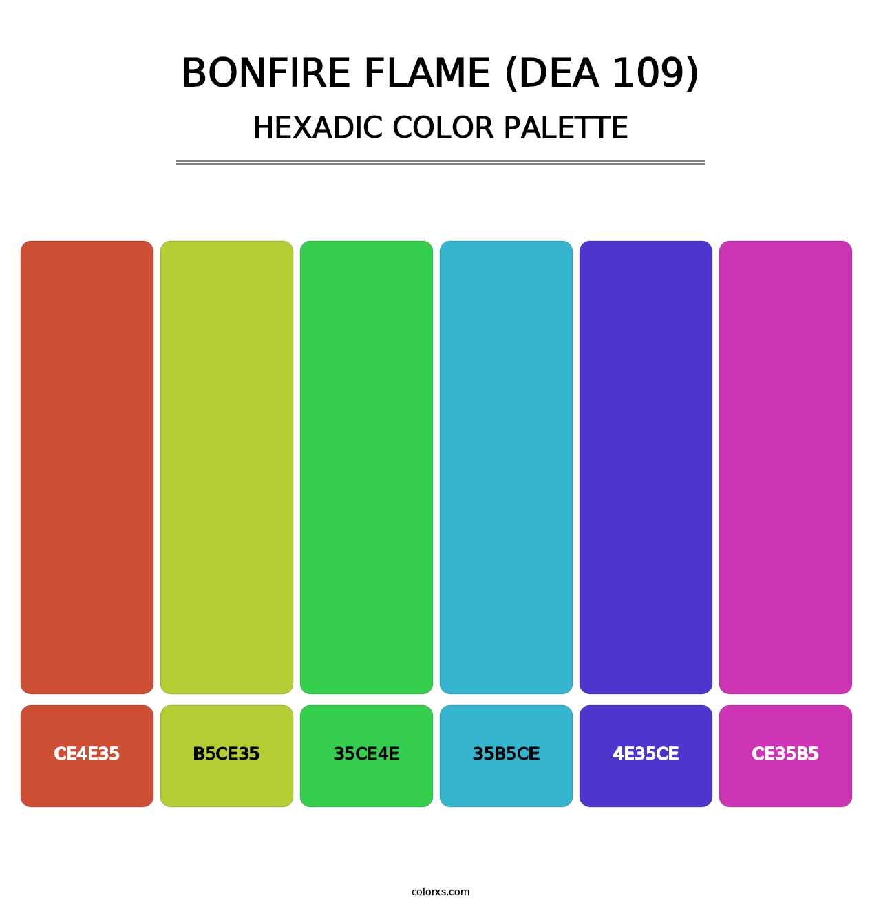 Bonfire Flame (DEA 109) - Hexadic Color Palette
