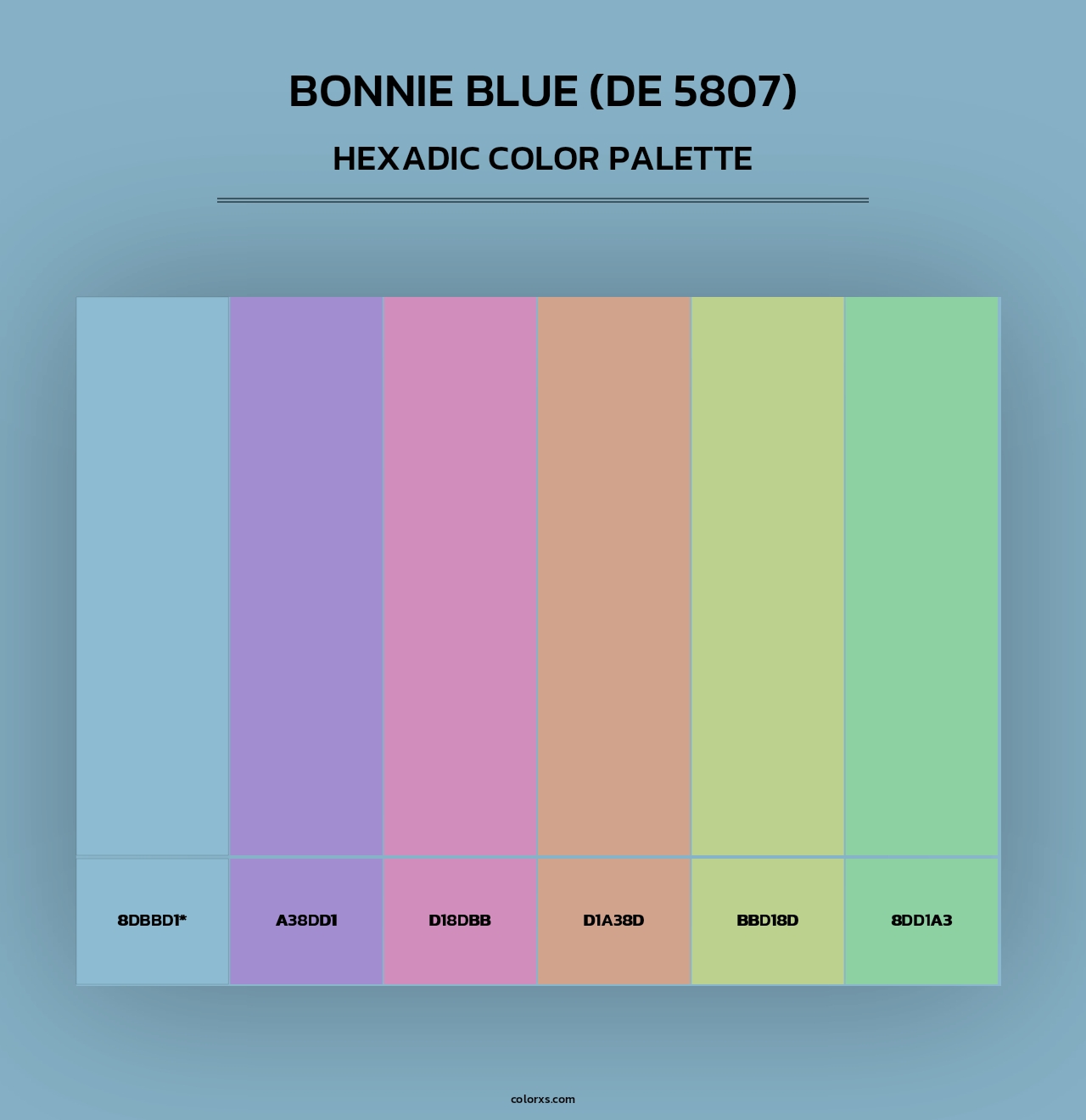 Bonnie Blue (DE 5807) - Hexadic Color Palette