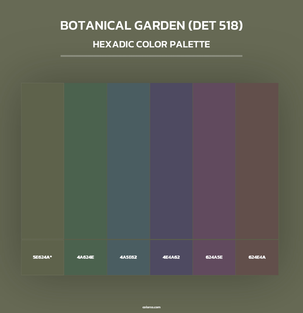 Botanical Garden (DET 518) - Hexadic Color Palette