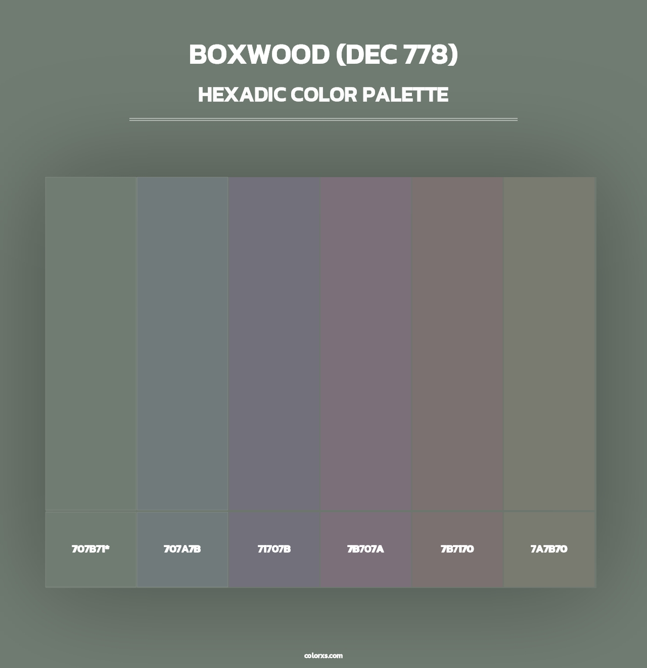 Boxwood (DEC 778) - Hexadic Color Palette