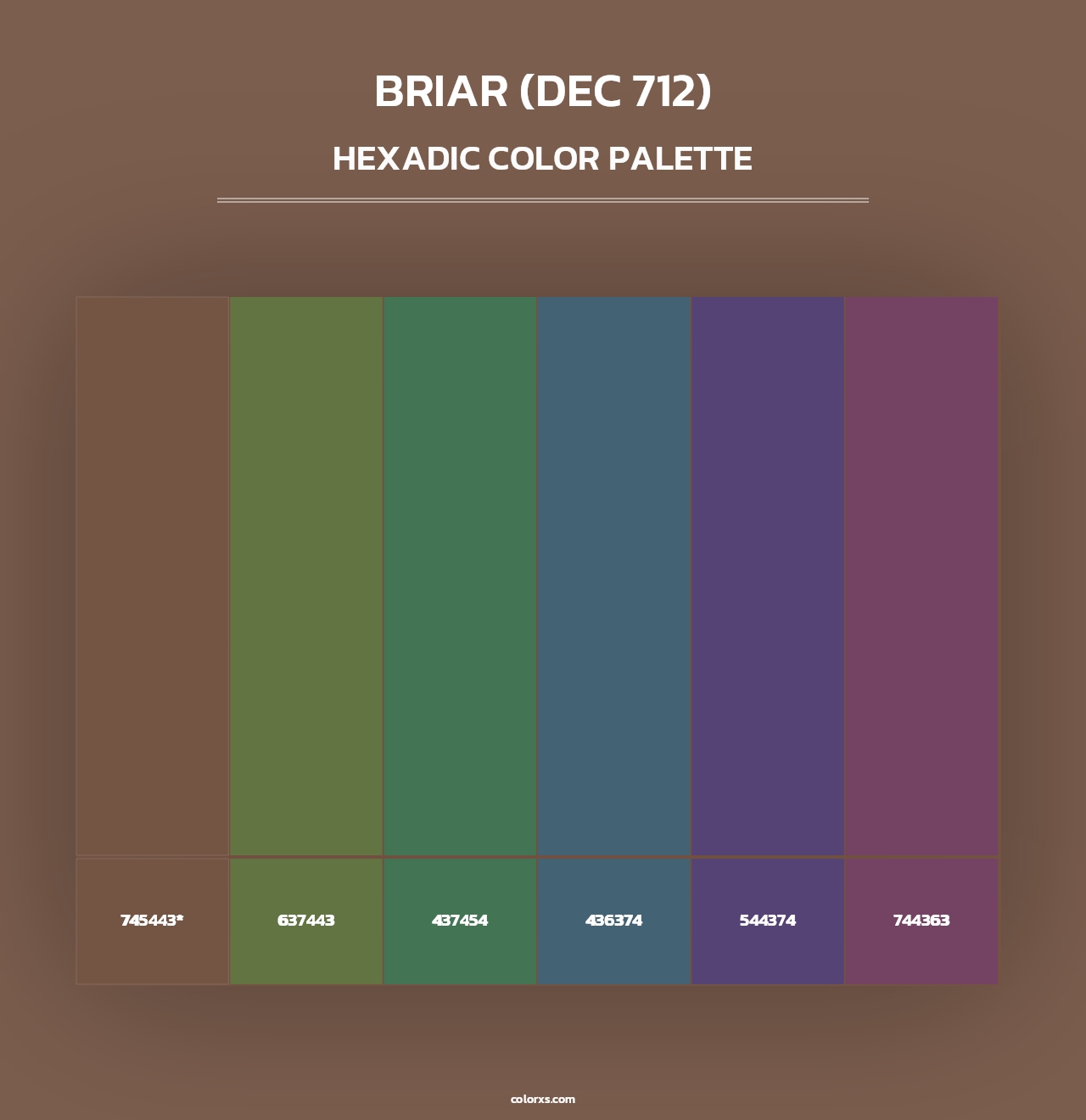 Briar (DEC 712) - Hexadic Color Palette