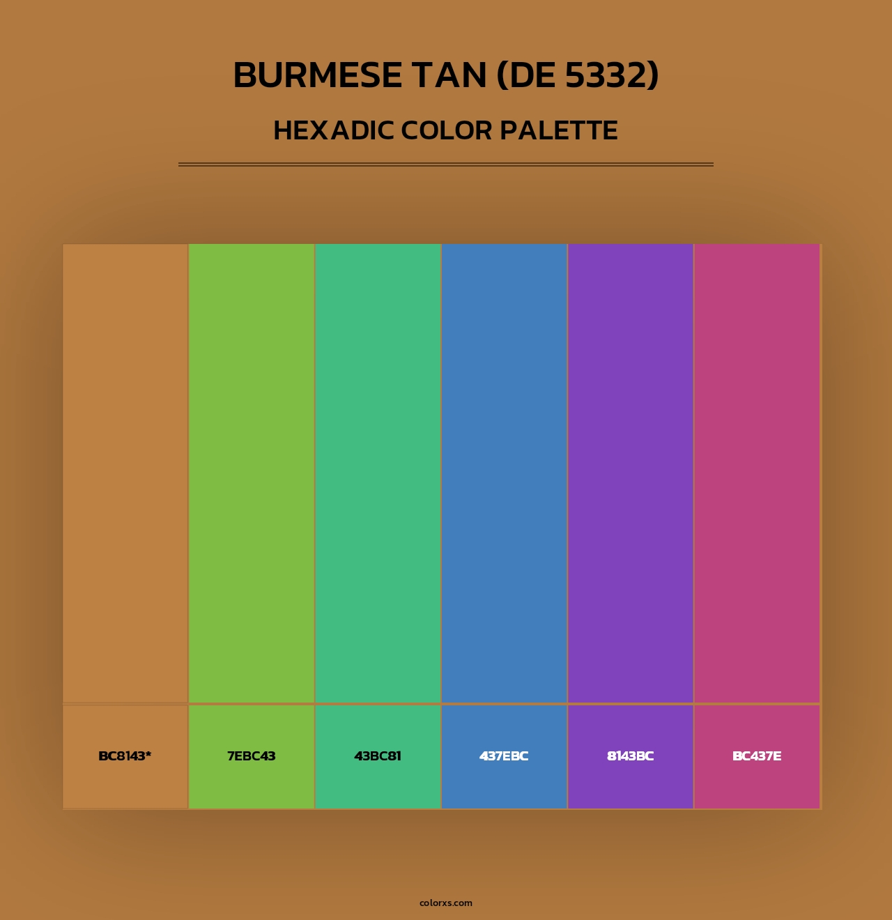 Burmese Tan (DE 5332) - Hexadic Color Palette