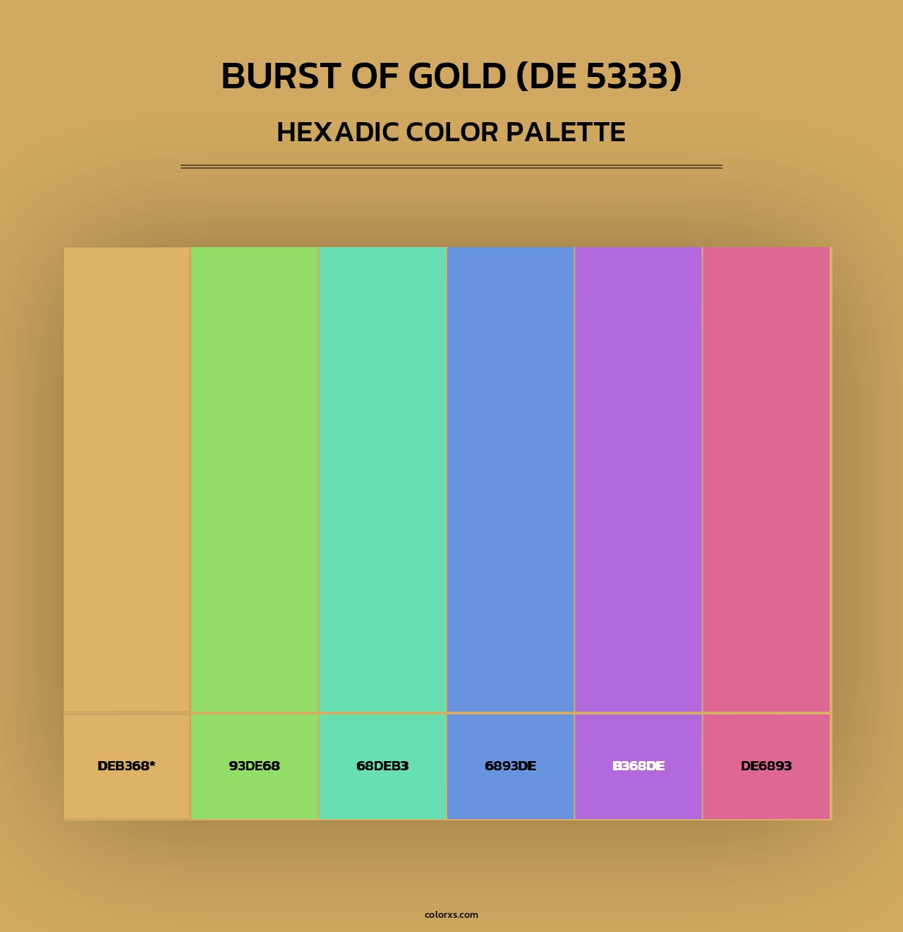Burst of Gold (DE 5333) - Hexadic Color Palette