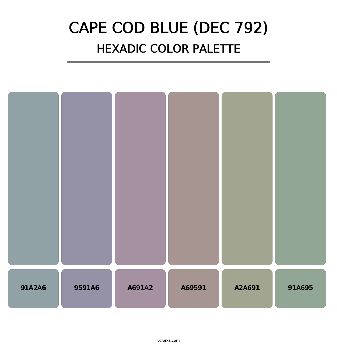 Cape Cod Blue (DEC 792) - Hexadic Color Palette