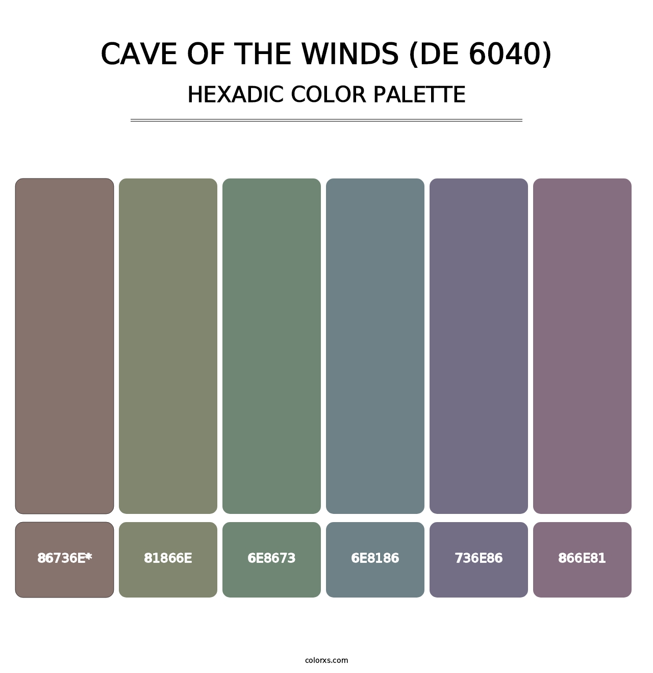 Cave of the Winds (DE 6040) - Hexadic Color Palette