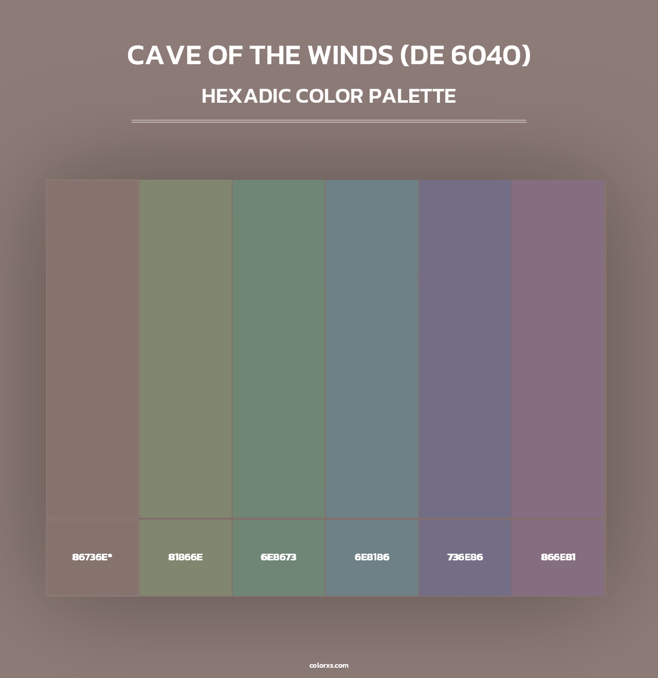 Cave of the Winds (DE 6040) - Hexadic Color Palette