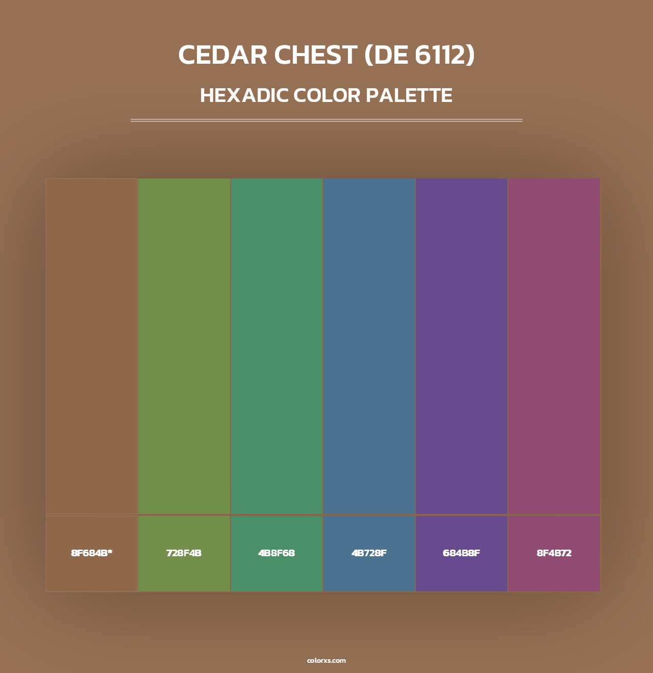 Cedar Chest (DE 6112) - Hexadic Color Palette