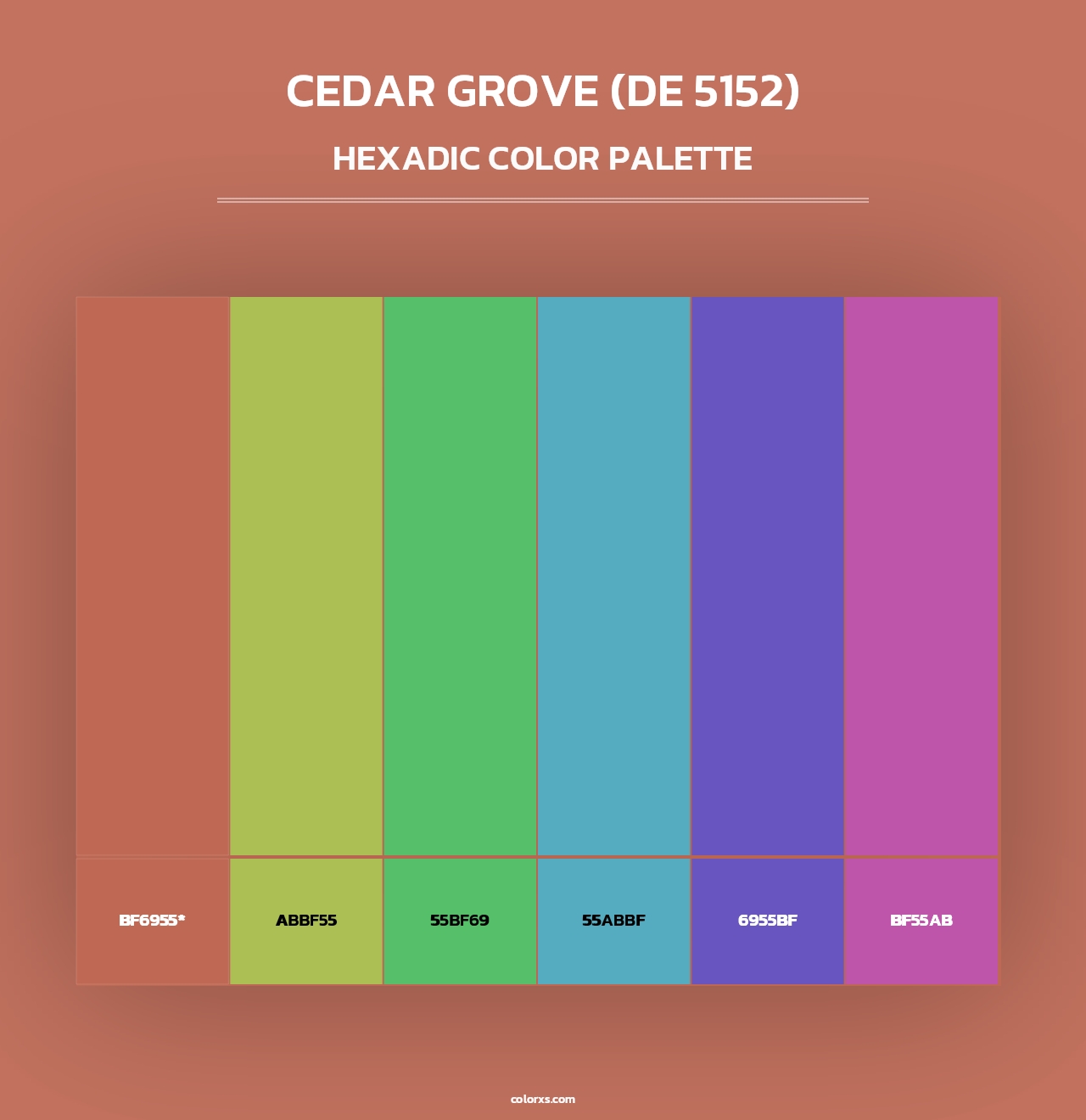 Cedar Grove (DE 5152) - Hexadic Color Palette