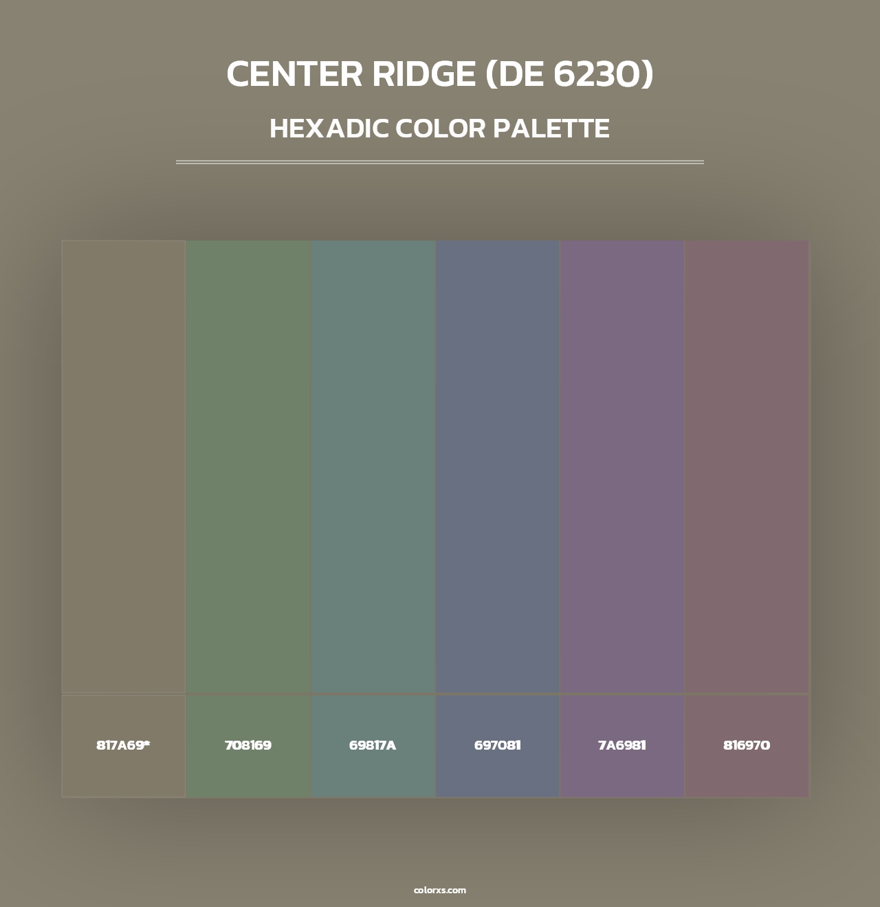 Center Ridge (DE 6230) - Hexadic Color Palette