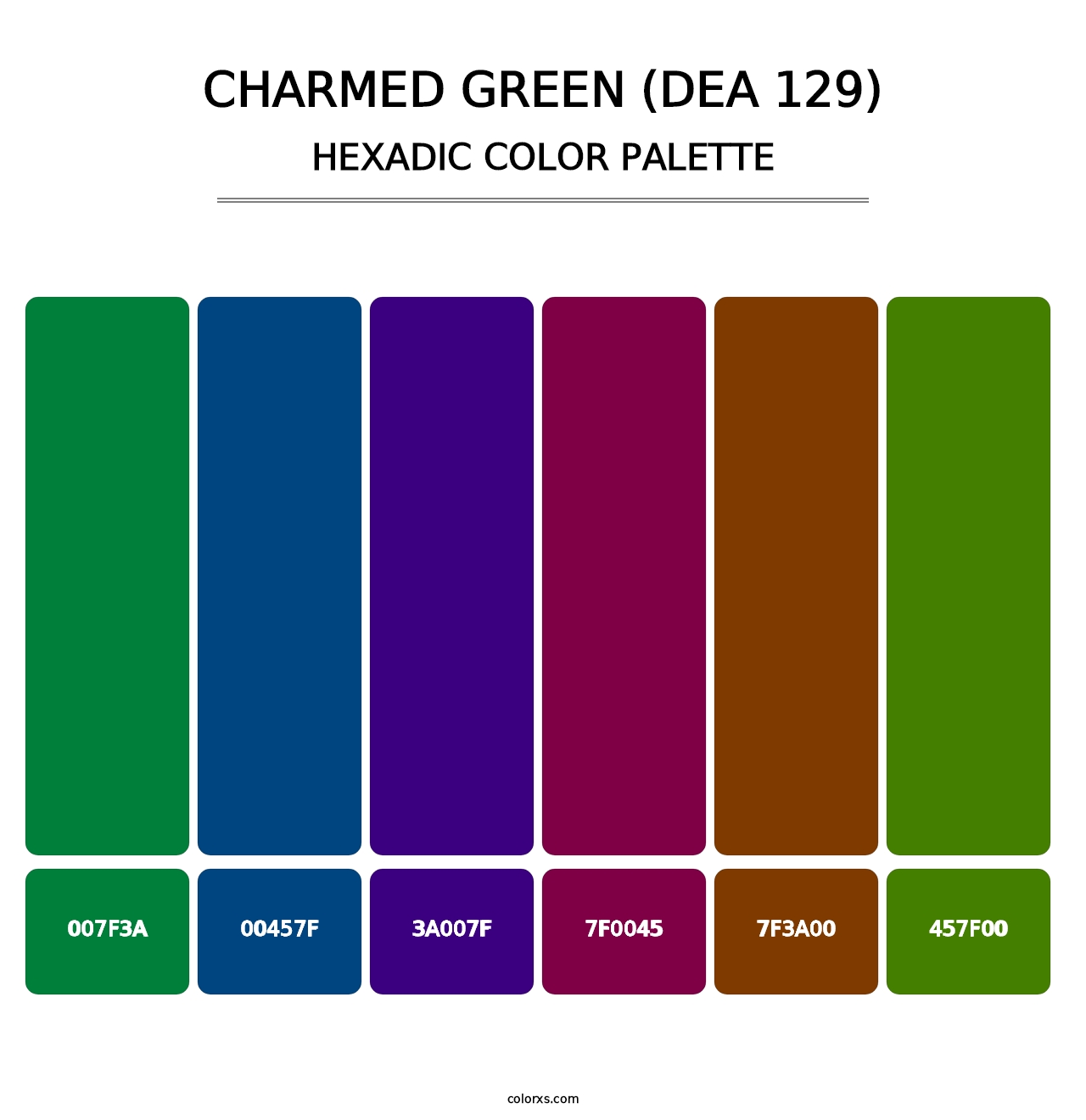Charmed Green (DEA 129) - Hexadic Color Palette