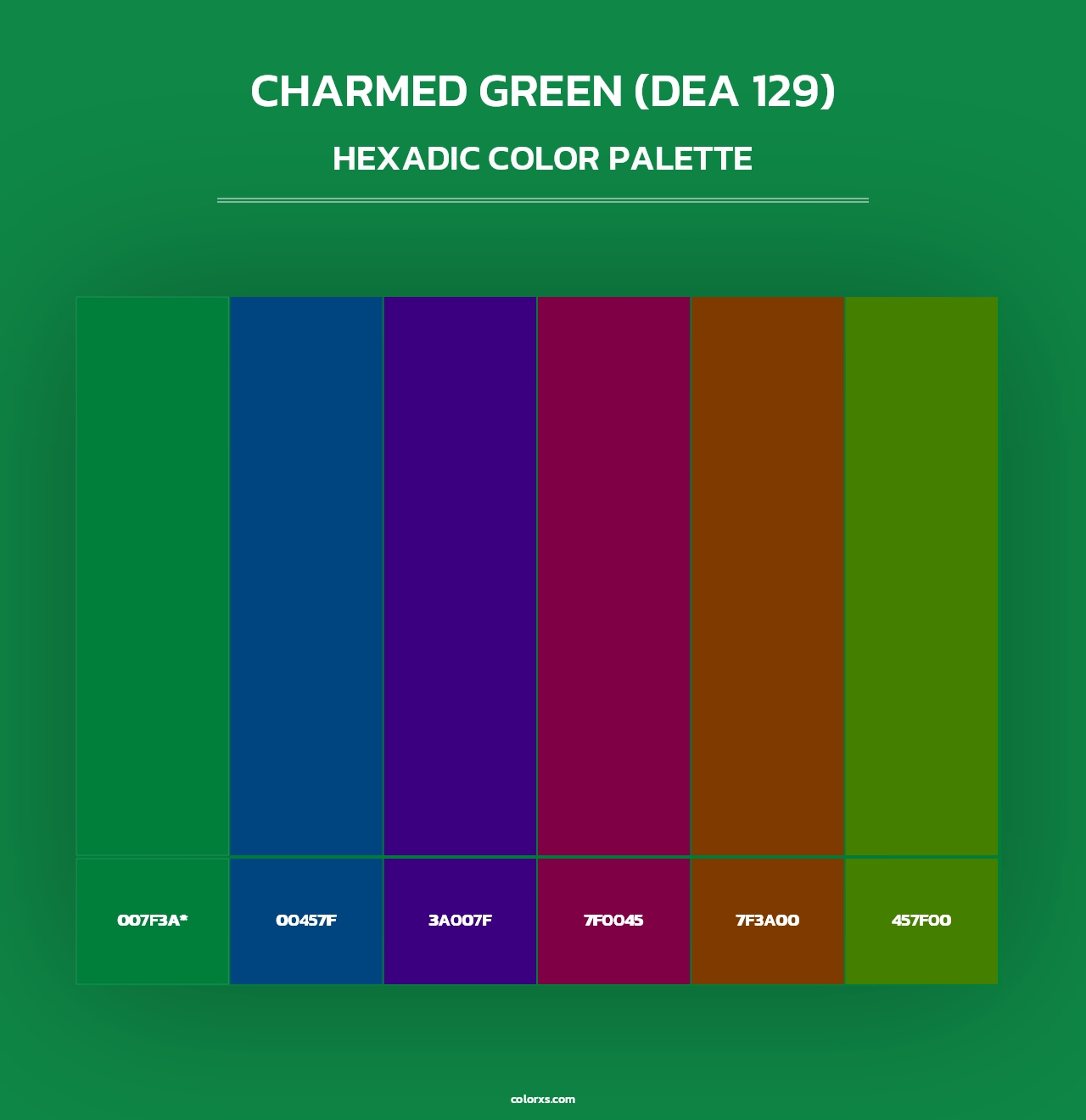 Charmed Green (DEA 129) - Hexadic Color Palette