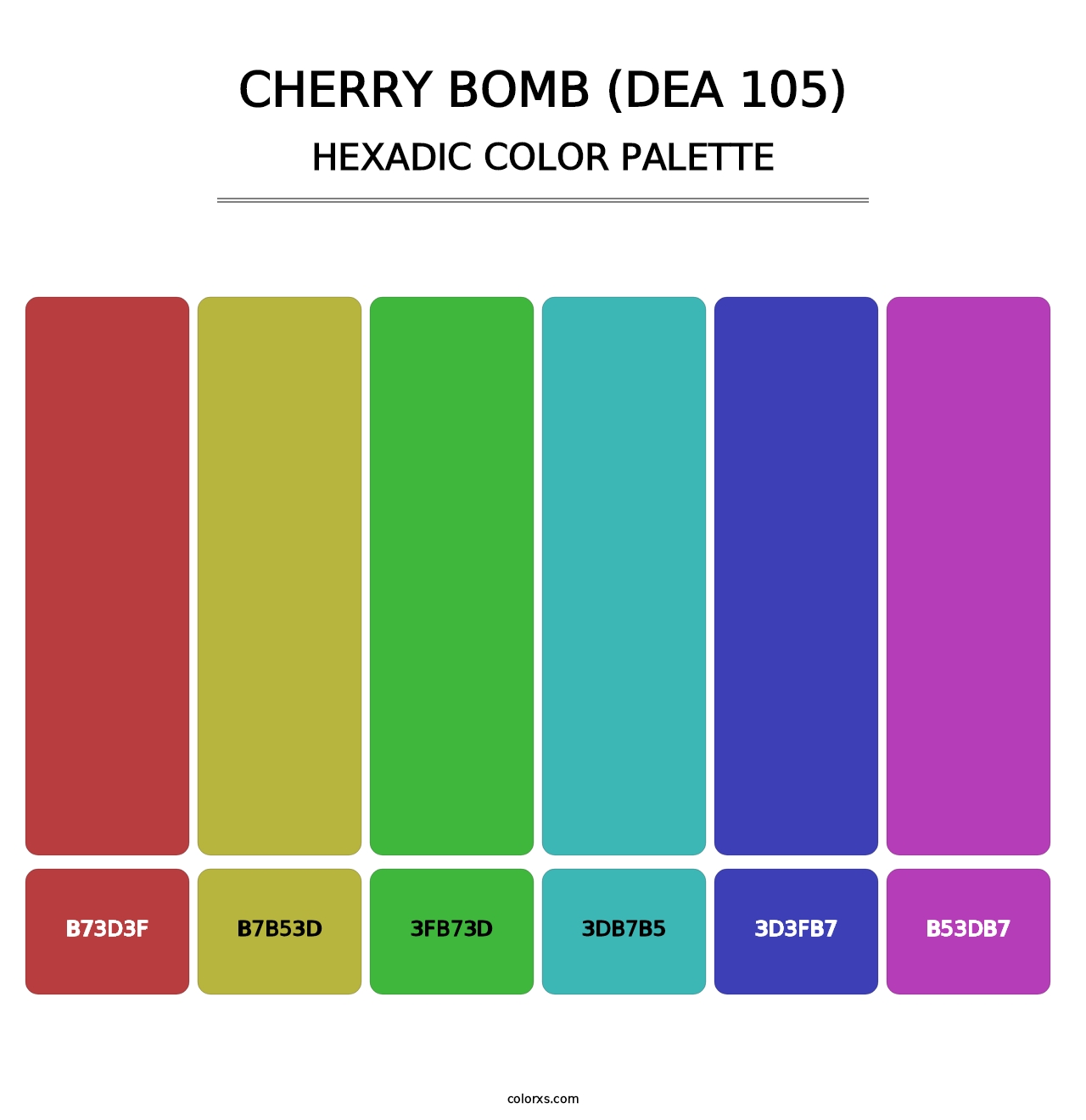 Cherry Bomb (DEA 105) - Hexadic Color Palette