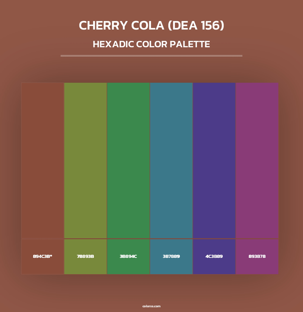 Cherry Cola (DEA 156) - Hexadic Color Palette