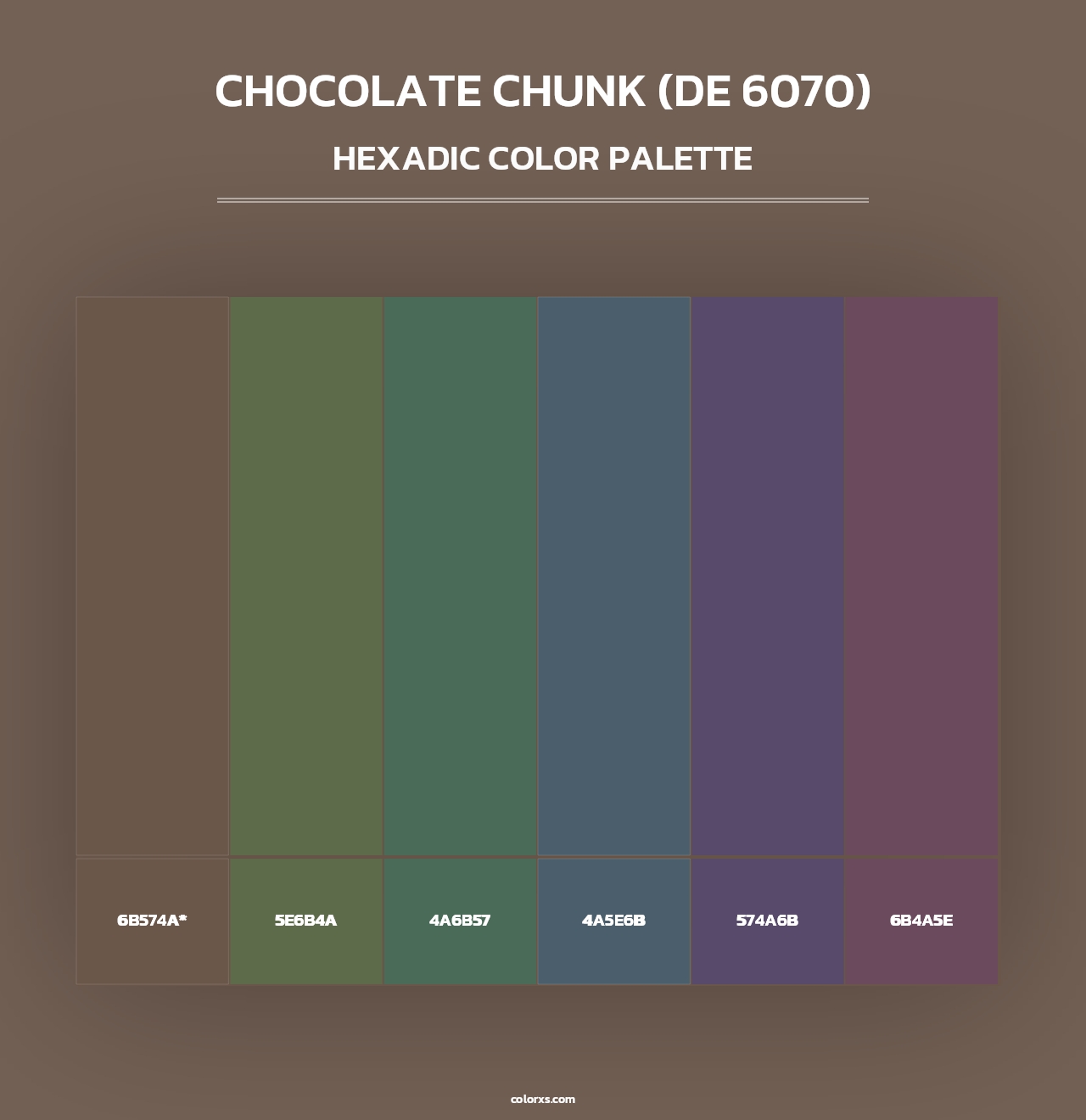 Chocolate Chunk (DE 6070) - Hexadic Color Palette