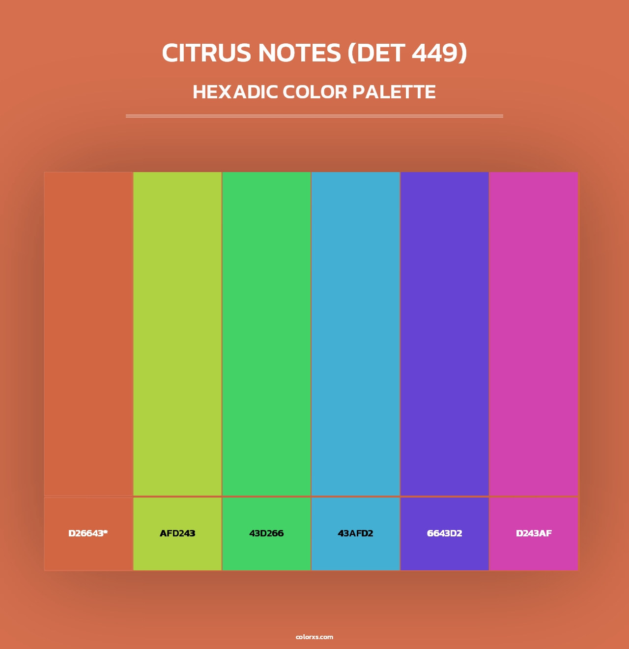 Citrus Notes (DET 449) - Hexadic Color Palette
