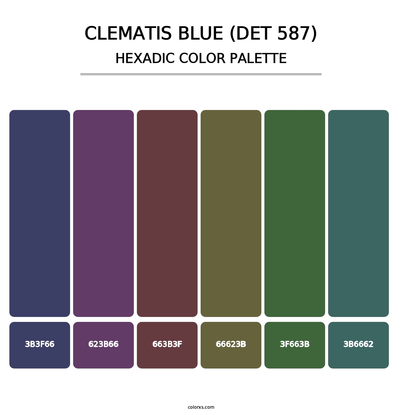 Clematis Blue (DET 587) - Hexadic Color Palette