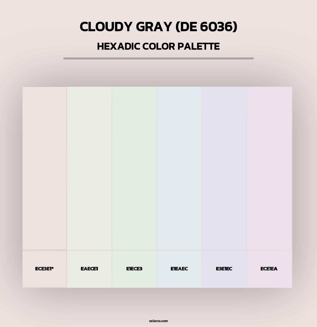 Cloudy Gray (DE 6036) - Hexadic Color Palette