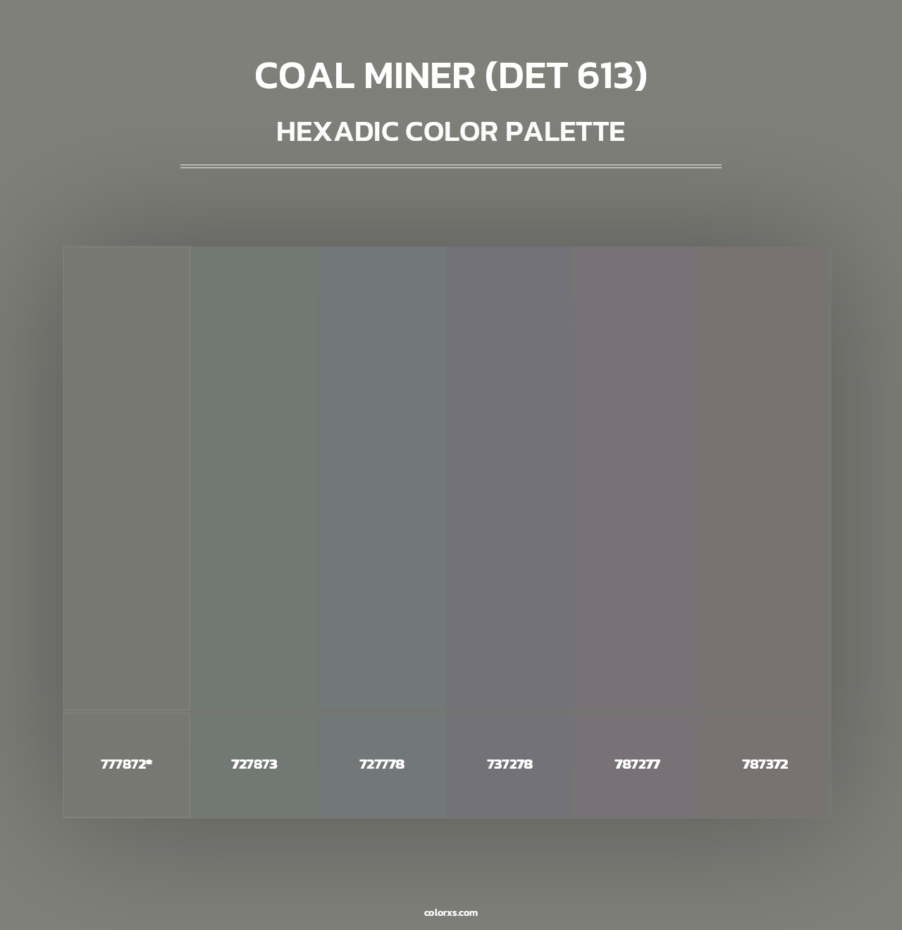 Coal Miner (DET 613) - Hexadic Color Palette