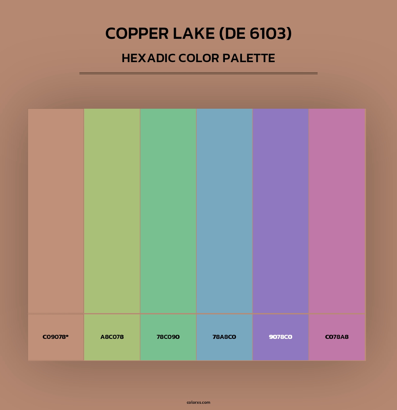 Copper Lake (DE 6103) - Hexadic Color Palette