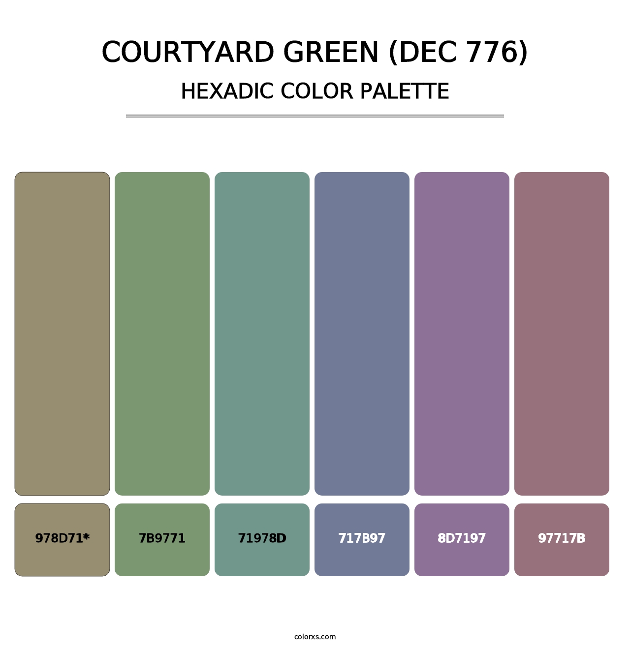 Courtyard Green (DEC 776) - Hexadic Color Palette