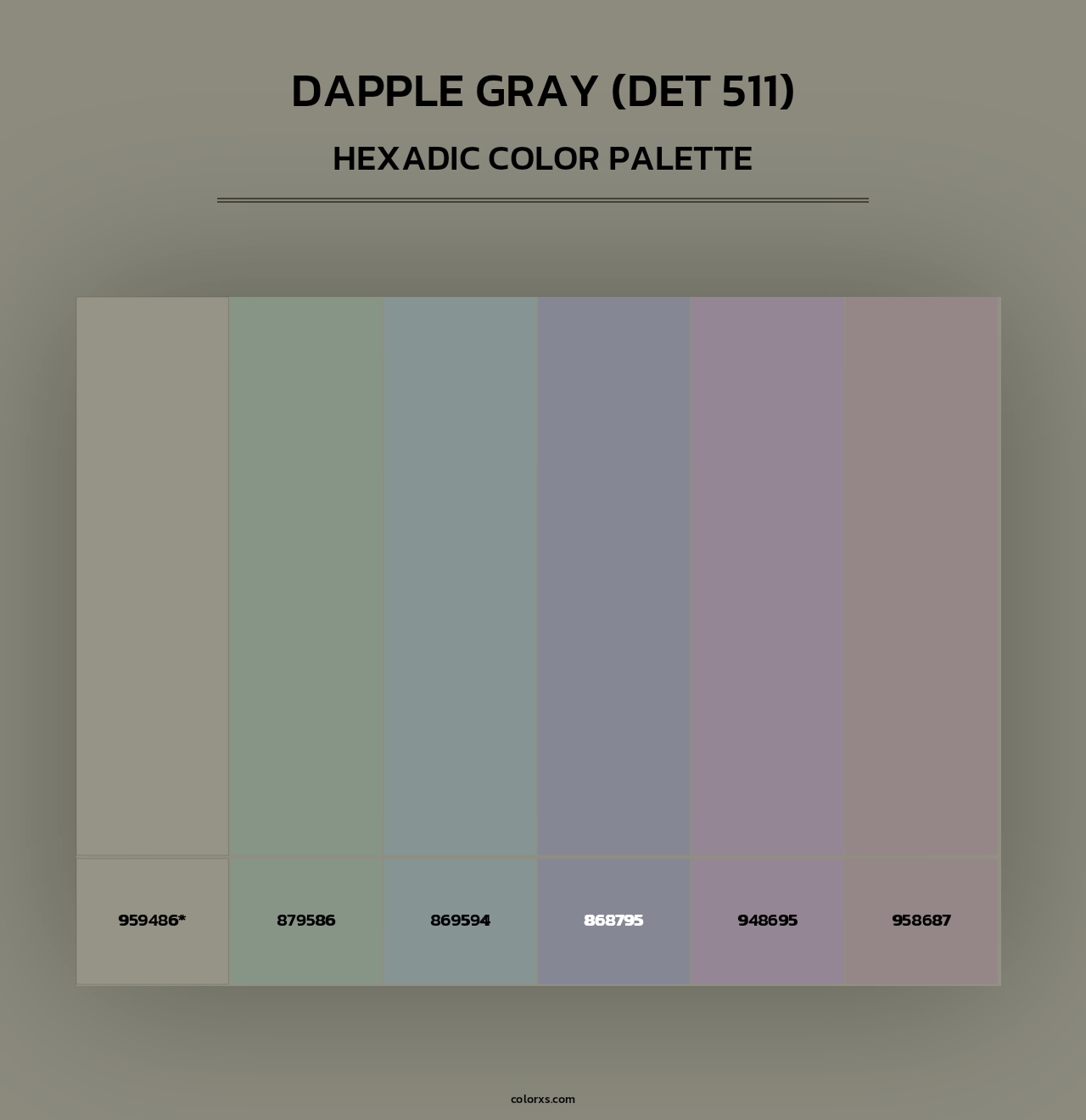 Dapple Gray (DET 511) - Hexadic Color Palette