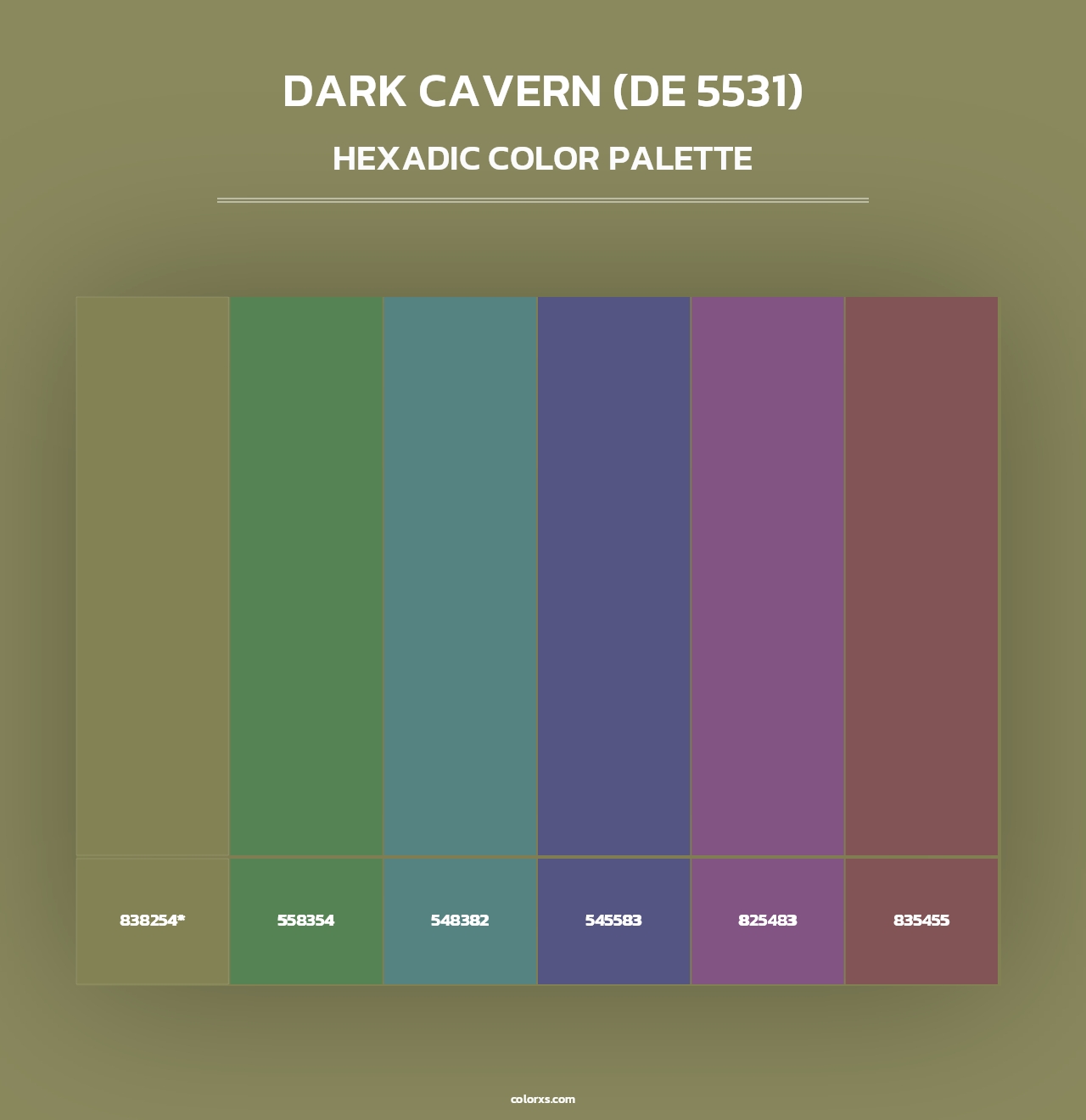 Dark Cavern (DE 5531) - Hexadic Color Palette