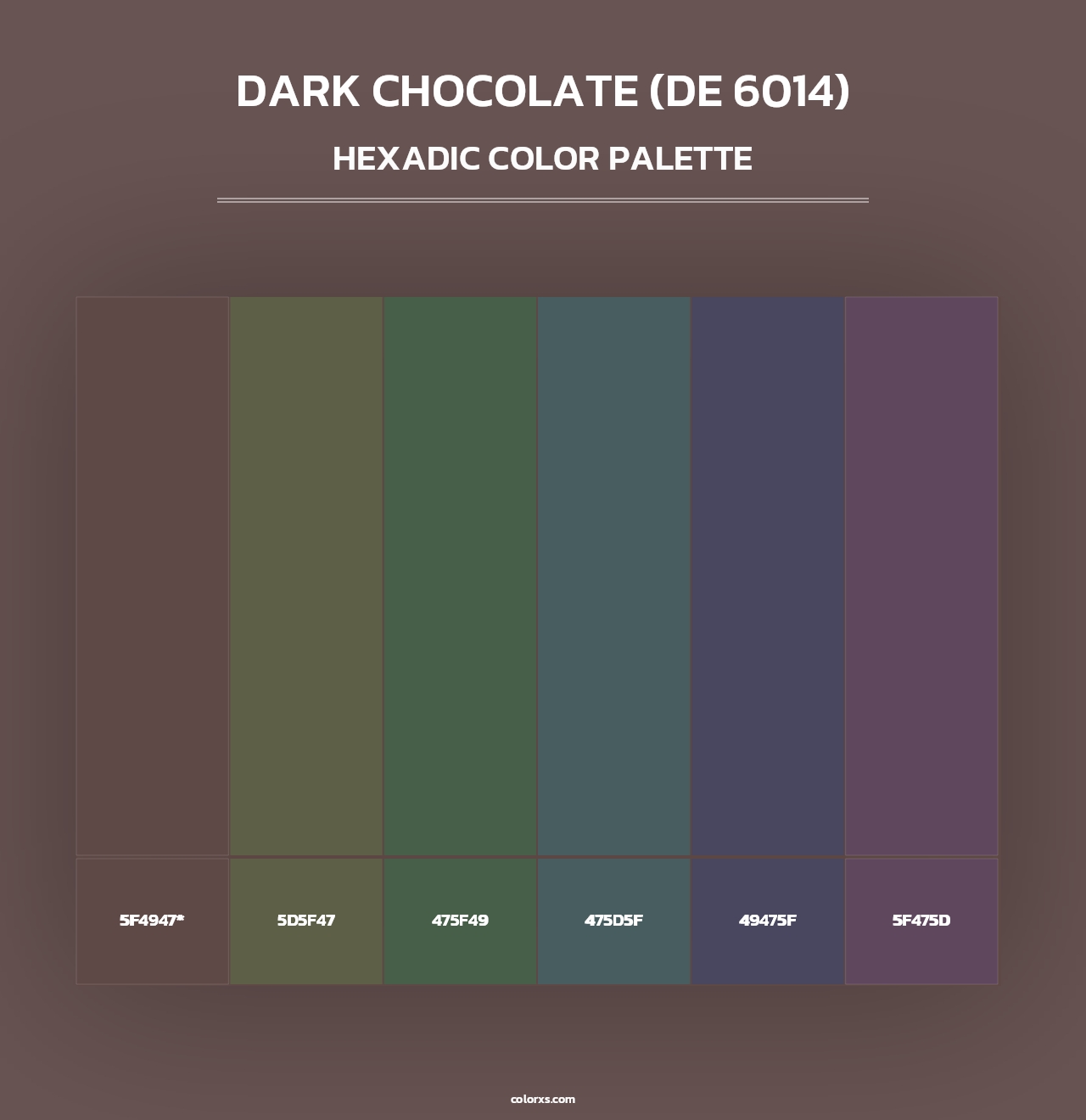 Dark Chocolate (DE 6014) - Hexadic Color Palette