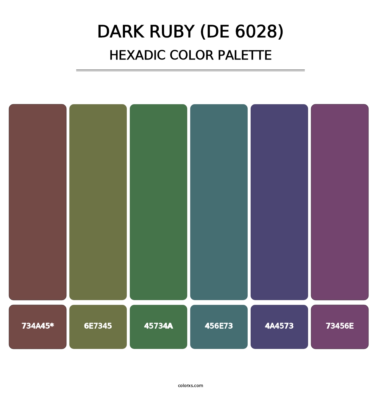 Dark Ruby (DE 6028) - Hexadic Color Palette