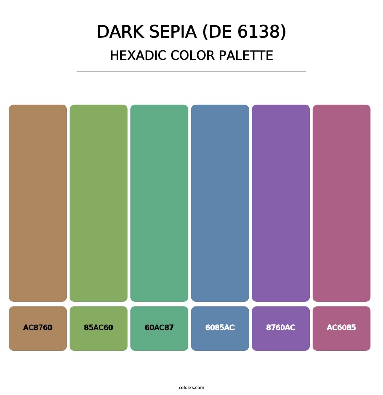 Dark Sepia (DE 6138) - Hexadic Color Palette