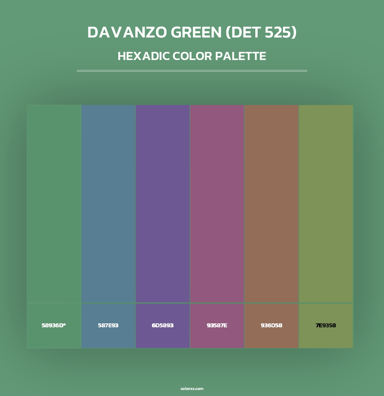 DaVanzo Green (DET 525) - Hexadic Color Palette