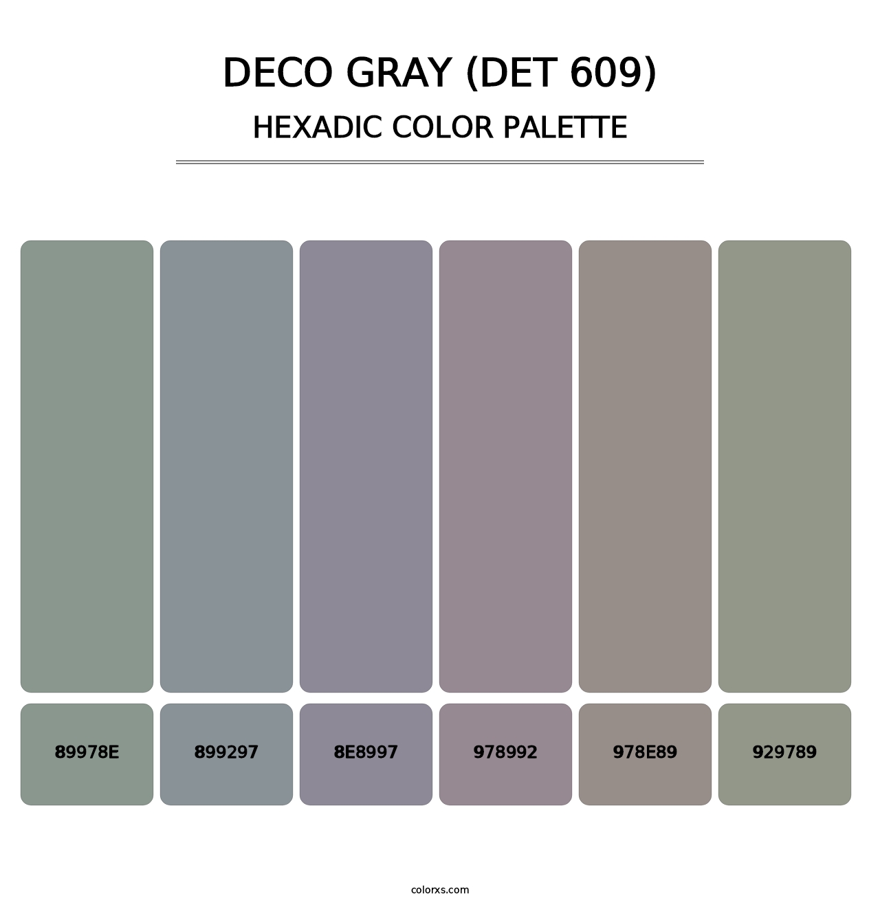 Deco Gray (DET 609) - Hexadic Color Palette