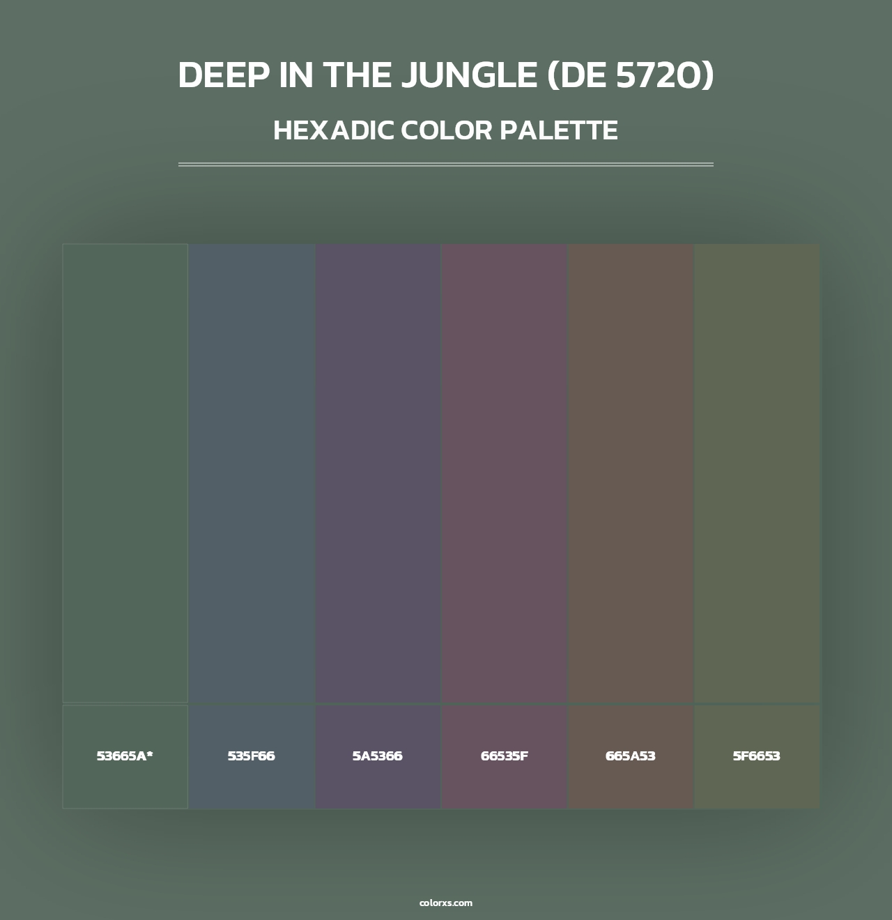 Deep in the Jungle (DE 5720) - Hexadic Color Palette