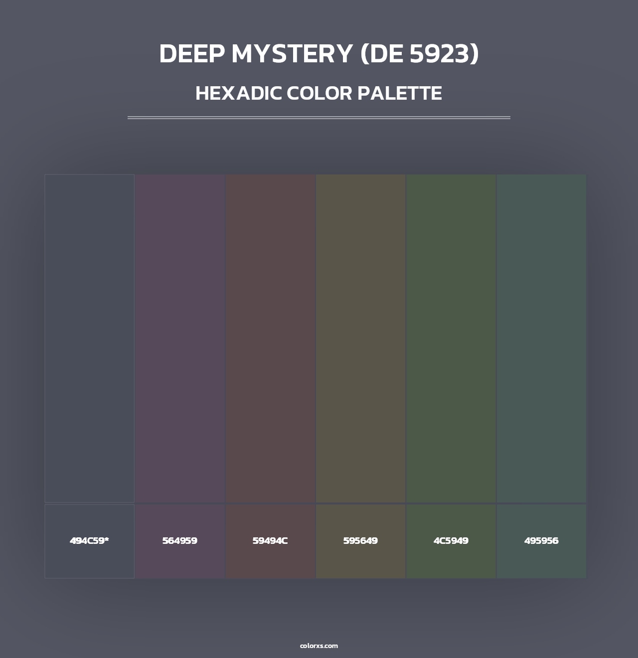 Deep Mystery (DE 5923) - Hexadic Color Palette
