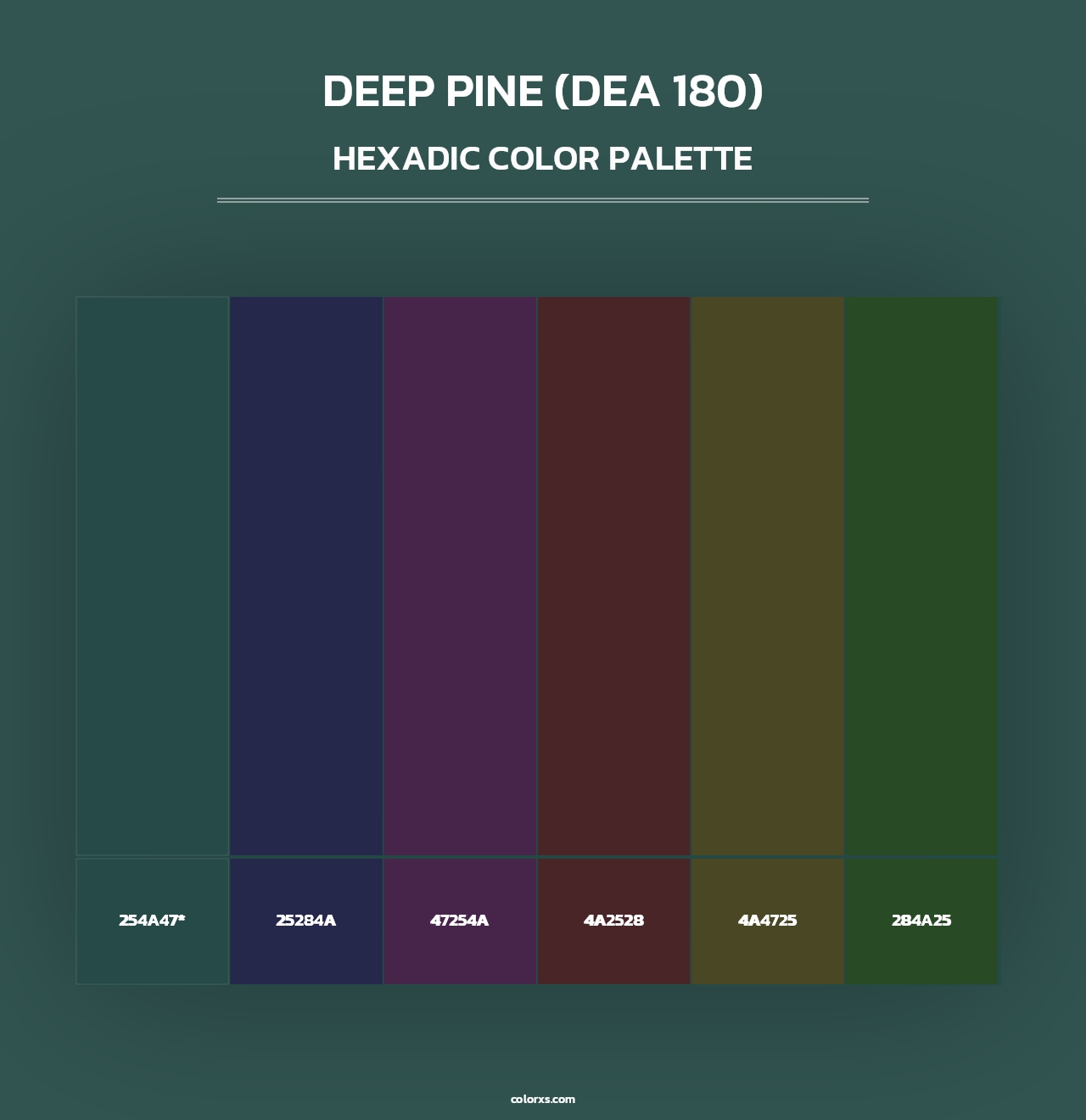 Deep Pine (DEA 180) - Hexadic Color Palette