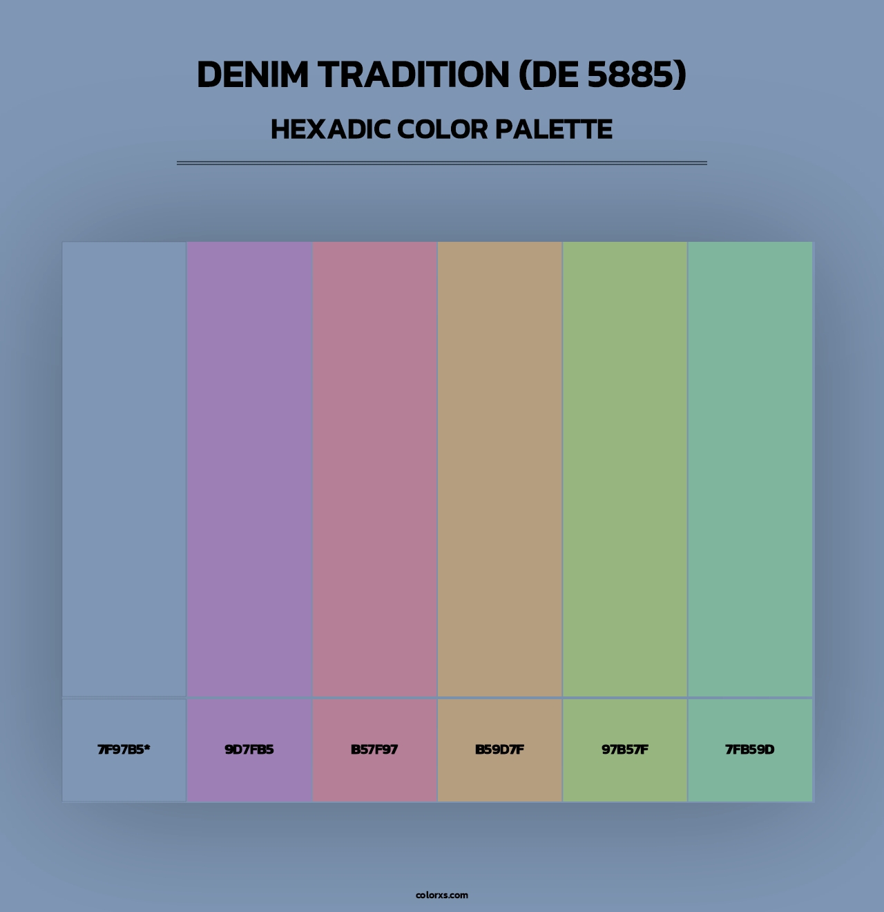 Denim Tradition (DE 5885) - Hexadic Color Palette