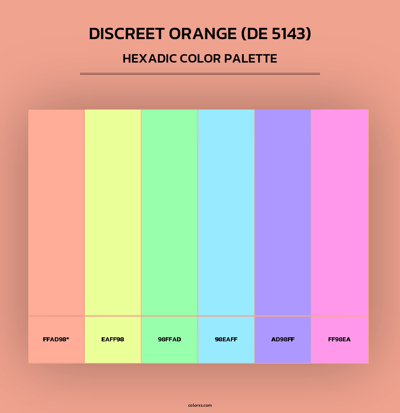 Discreet Orange (DE 5143) - Hexadic Color Palette