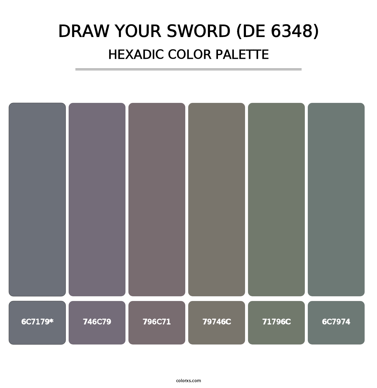 Draw Your Sword (DE 6348) - Hexadic Color Palette