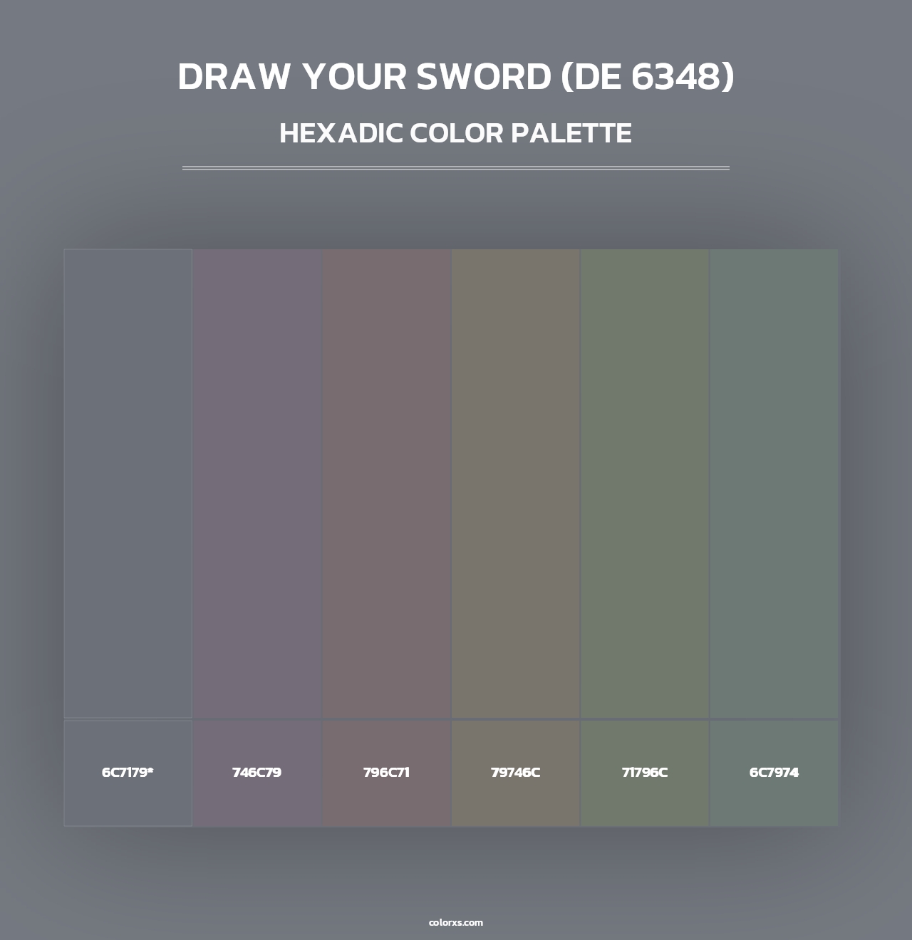 Draw Your Sword (DE 6348) - Hexadic Color Palette