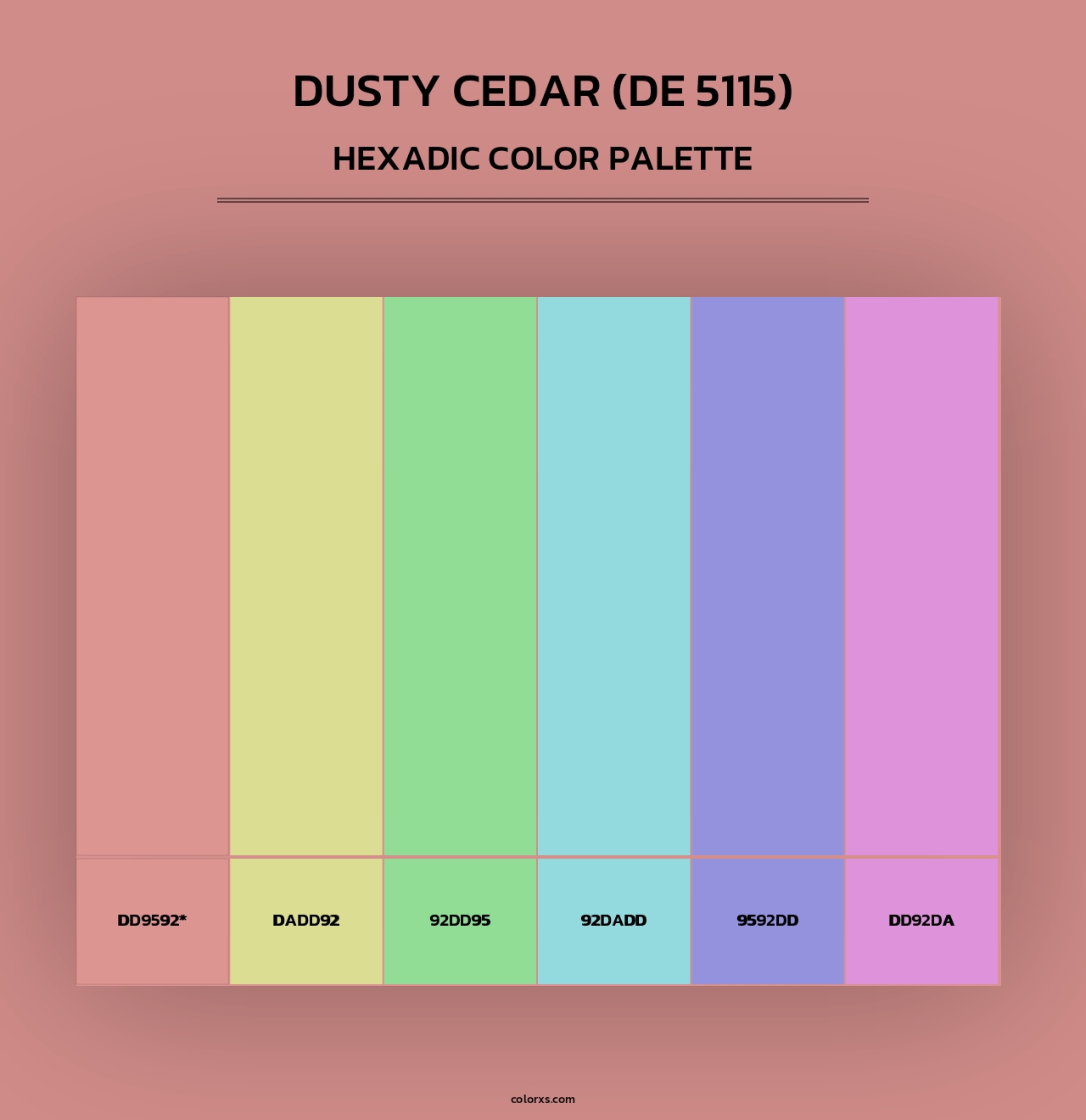 Dusty Cedar (DE 5115) - Hexadic Color Palette