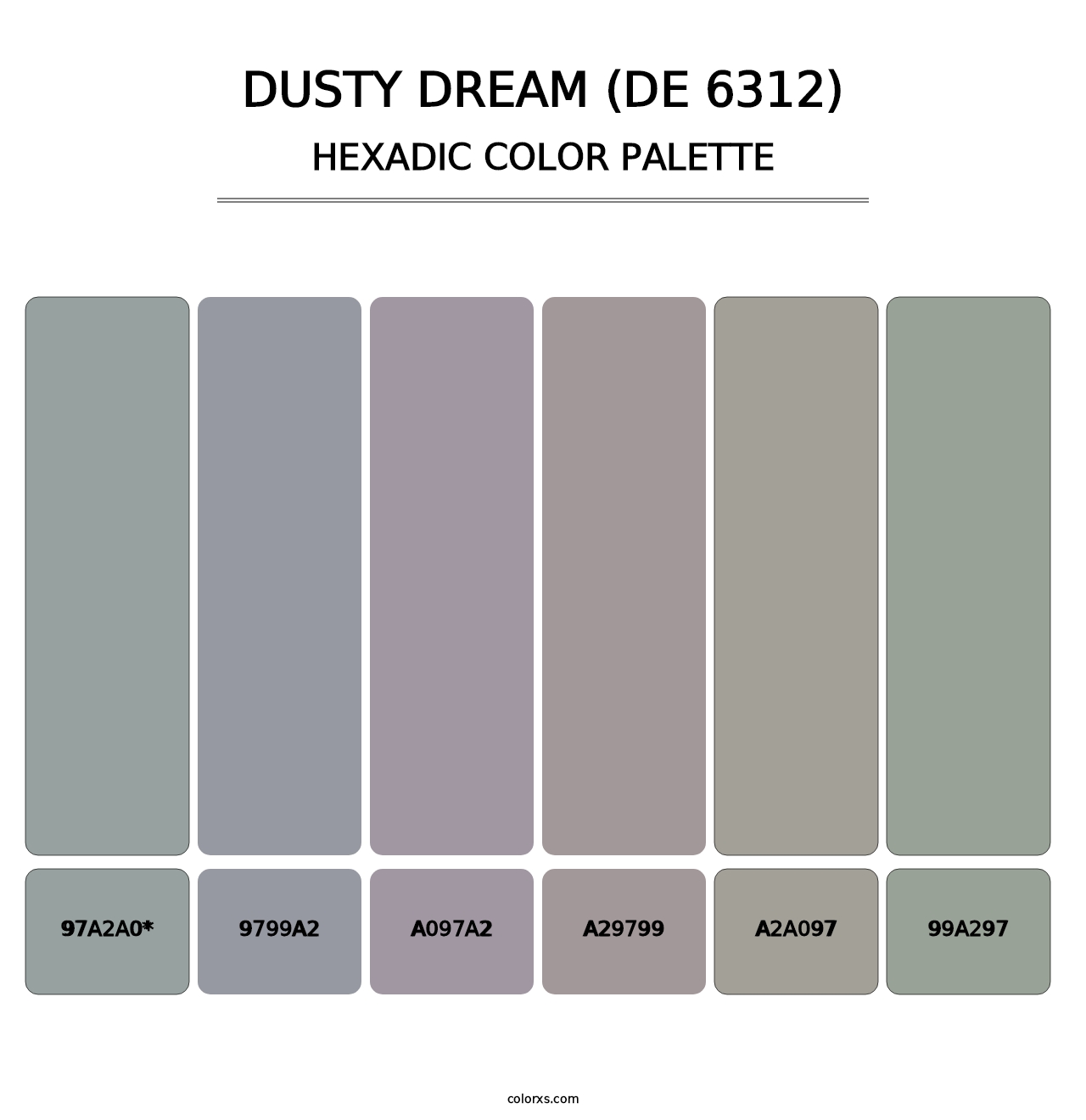 Dusty Dream (DE 6312) - Hexadic Color Palette