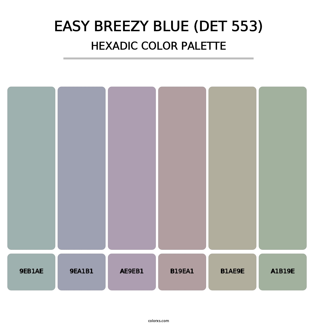 Easy Breezy Blue (DET 553) - Hexadic Color Palette