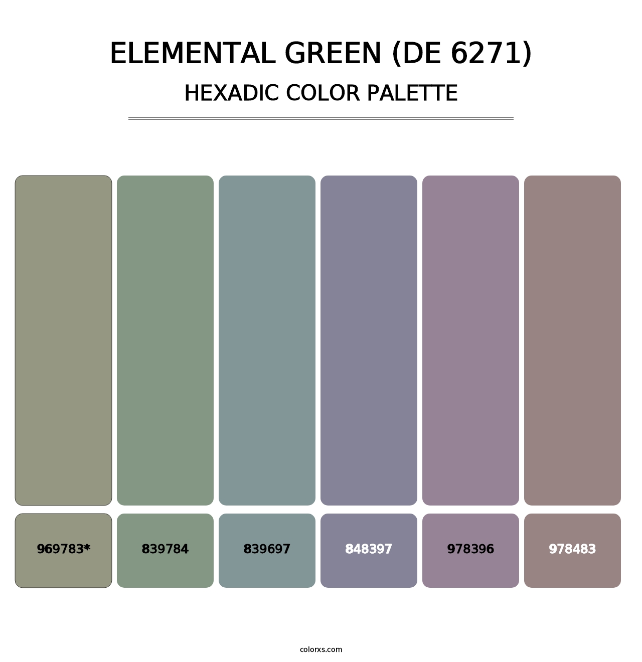 Elemental Green (DE 6271) - Hexadic Color Palette