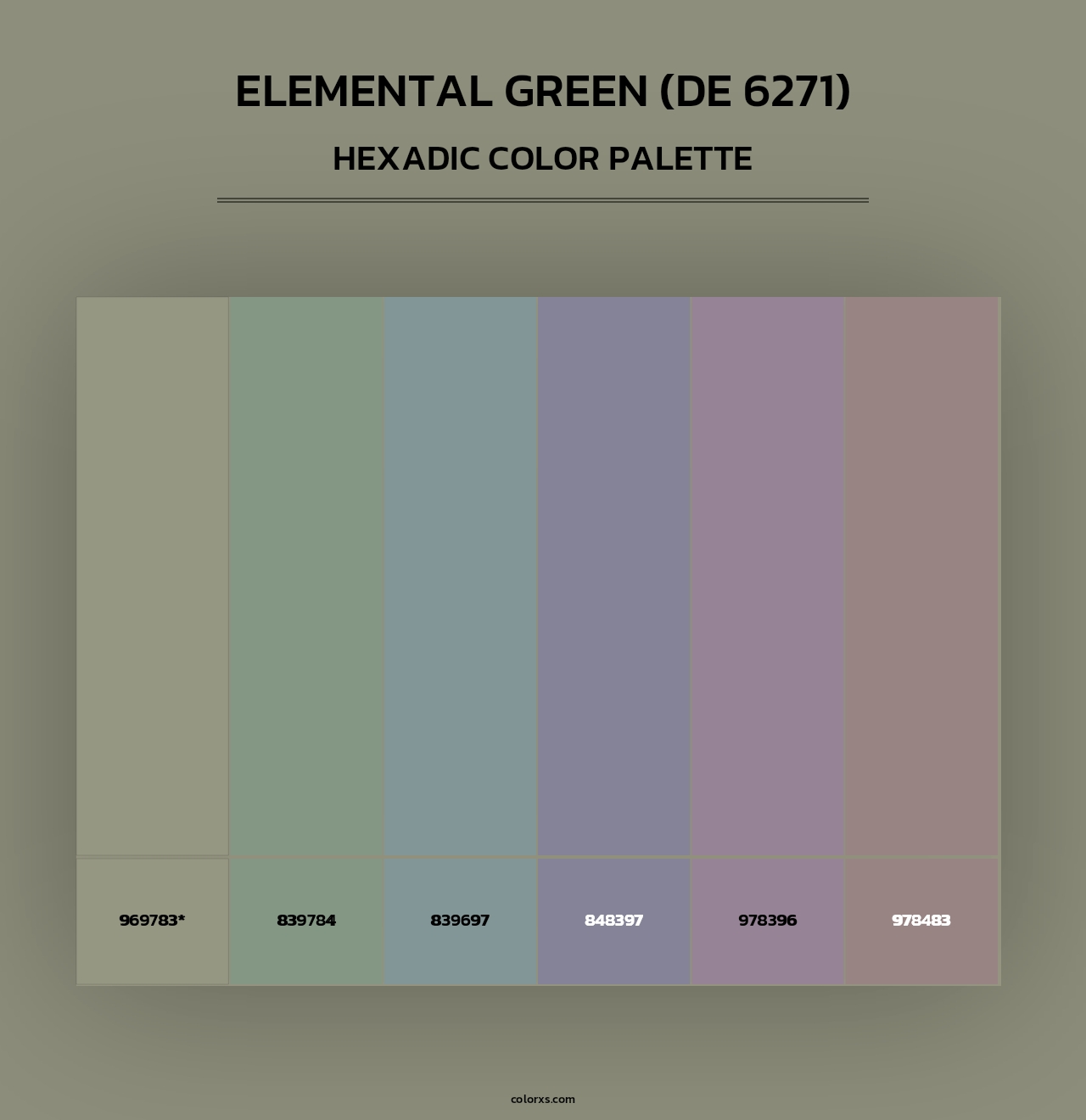 Elemental Green (DE 6271) - Hexadic Color Palette