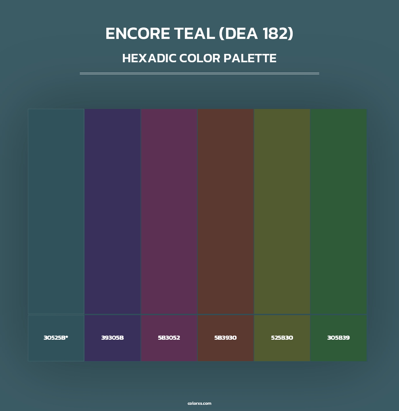 Encore Teal (DEA 182) - Hexadic Color Palette
