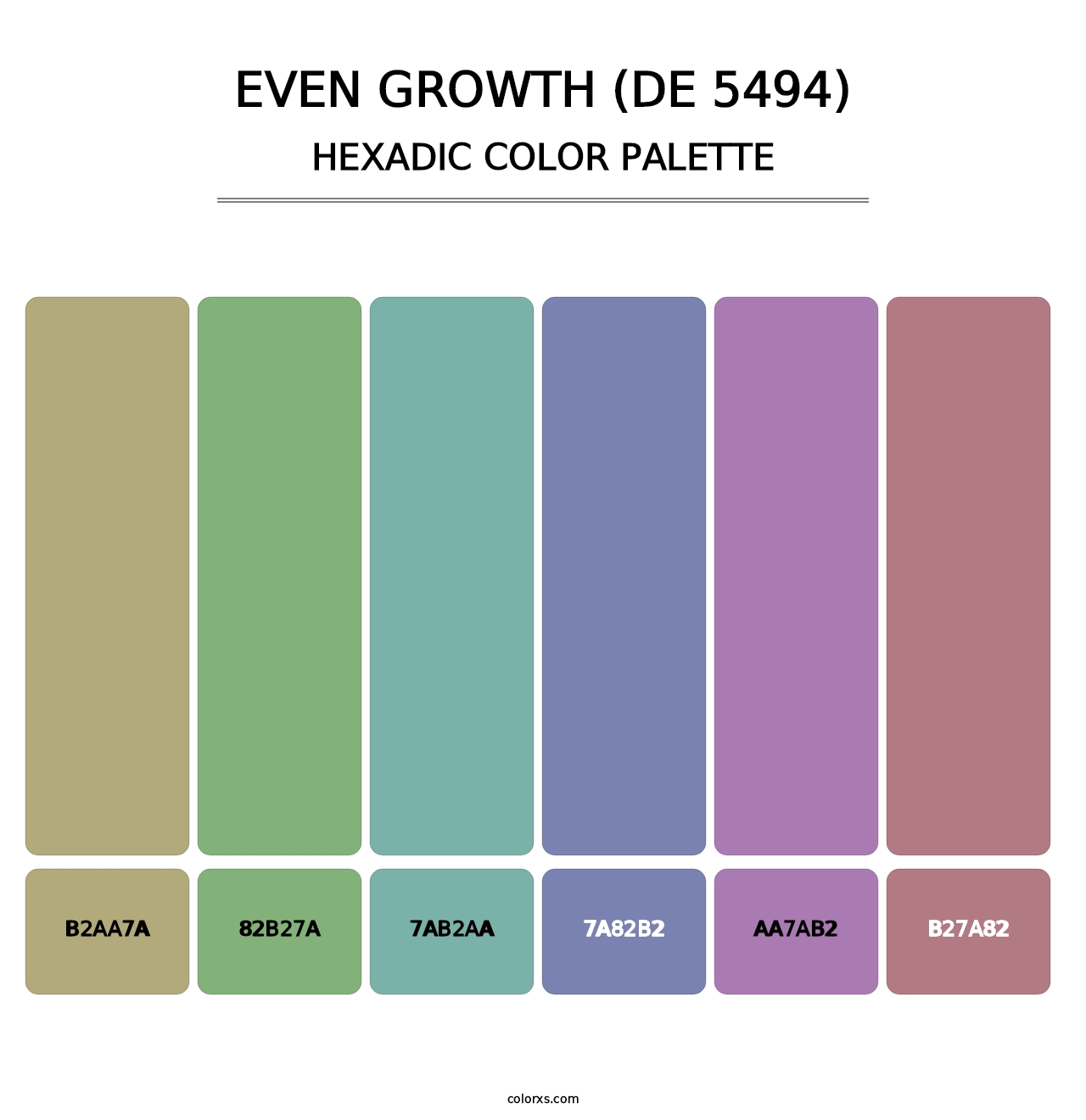 Even Growth (DE 5494) - Hexadic Color Palette