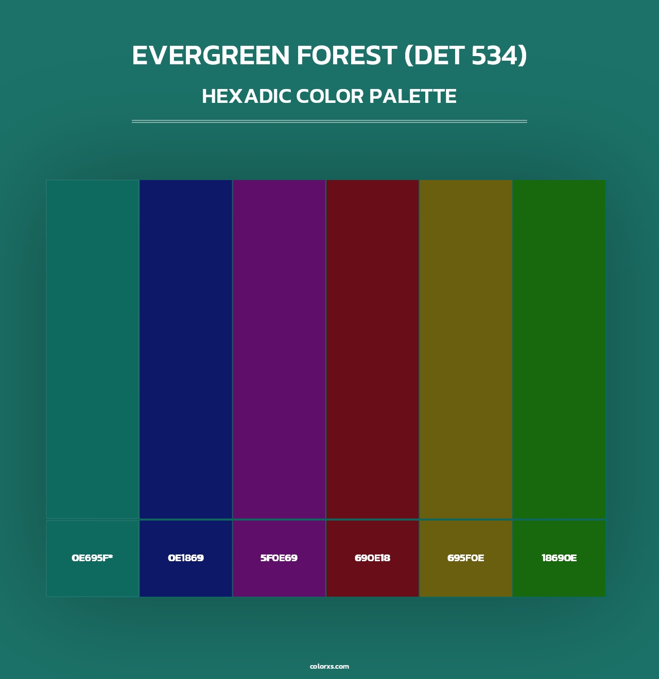 Evergreen Forest (DET 534) - Hexadic Color Palette