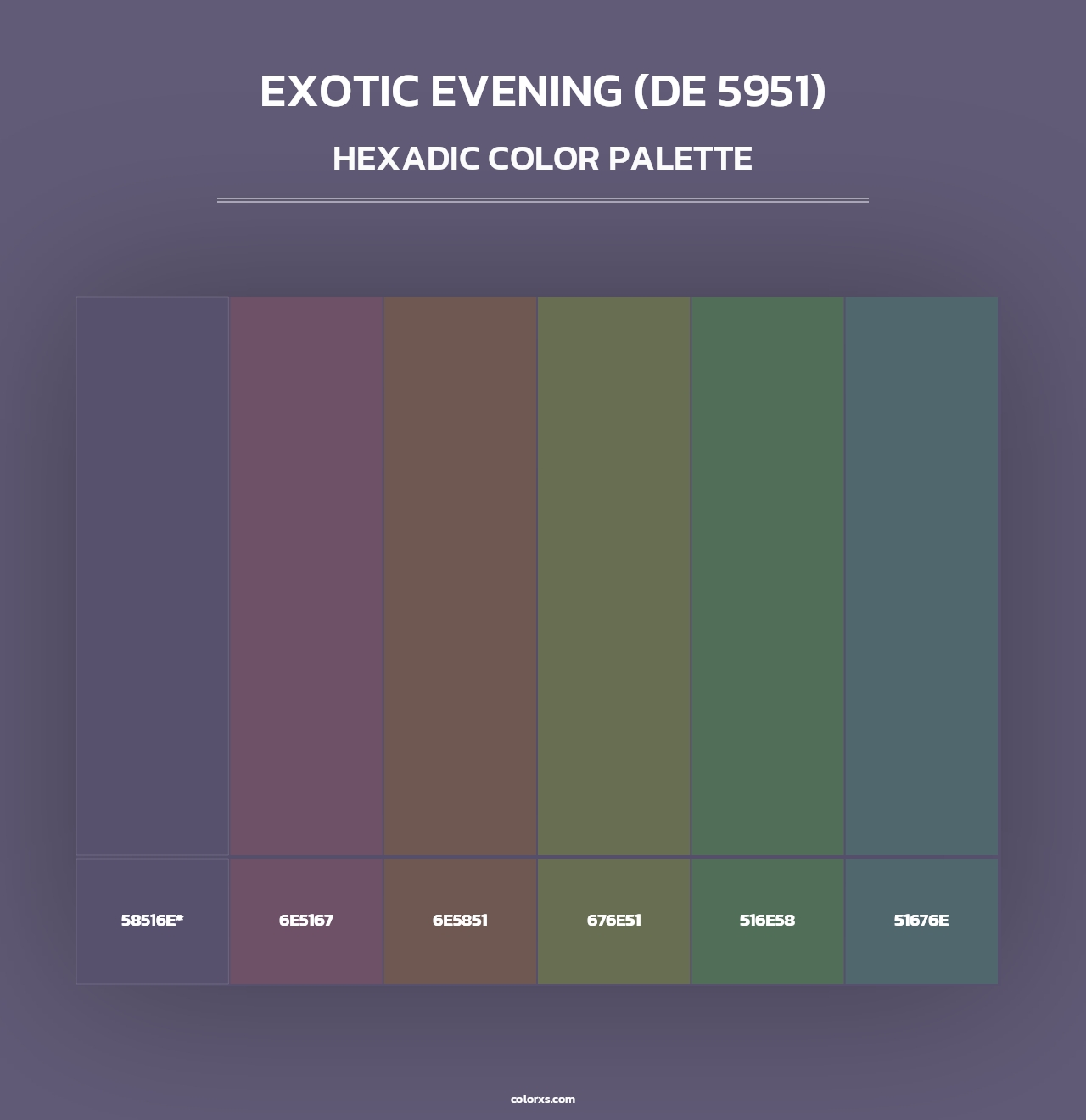 Exotic Evening (DE 5951) - Hexadic Color Palette