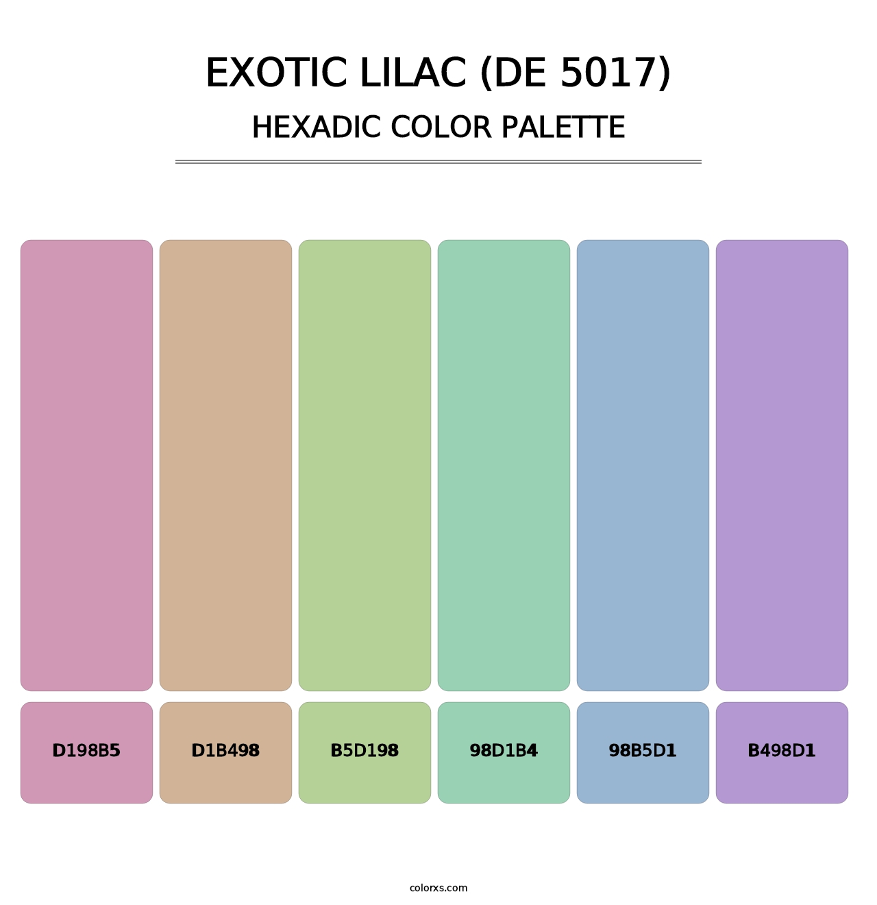 Exotic Lilac (DE 5017) - Hexadic Color Palette
